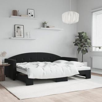 vidaXL Sof&aacute; Cama Nido Terciopelo Negro 80x200 Cm Vidaxl