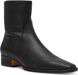 Steve Madden Define Block Heel Bootie in Black Leather at Nordstrom, Size 8.5