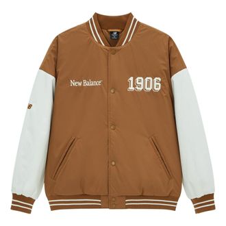 New Balance Baseball Varsity Jacket Asia Sizing Tan White AMJ34309-WOI
