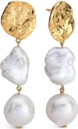 Monica Vinader Orecchini Capri in oro vermeil con perle