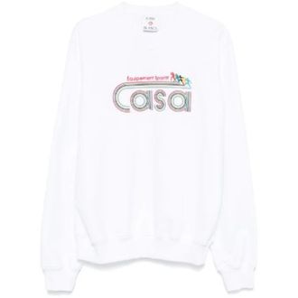 Casablanca Sportief Sweatshirt met Ronde Hals en Lange Mouwen - Heren - Sweatshirts - Wit - M - Katoen - Hoodies & sweatvesten