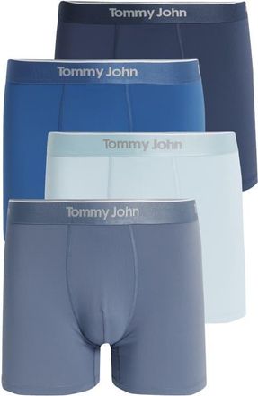 Tommy John Micro Stretch 4-Pack 4-Inch Boxer Briefs in Canal, Blue, Indigo, Blues at Nordstrom, Size Xx-Large