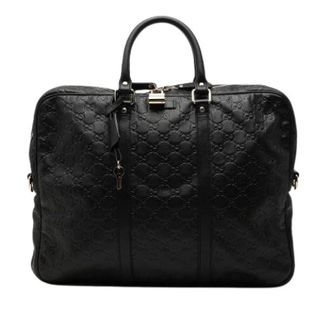 Gucci Pre-owned Aktetas - unisex - Vintage Handtas - Zwart - ONE Size - Leer - Vintage