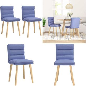 vidaXL Sedie da Pranzo 2 pz Blu Jeans in Tessuto - Sedie ergonomiche - Sedie in tessuto
