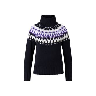 Bogner Norwegian jumper Ingrid for women - Navy blue/off-white/purple - 34
