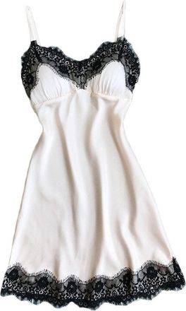Generic Nightdress Underwear Sleepwear Lingerie Women Robe Lace Dress Nightwear Exotic Dresses (White, XXL)