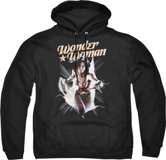 Gildan Justice League of America Wonder Woman Break Out Adult Pull Over Hoodie / Hooded Sweatshirt