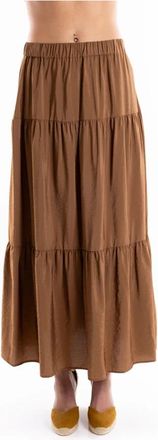 Marella Ciocca Maxi Rok - Dames - Midirokken - Bruin - XS - Rokken