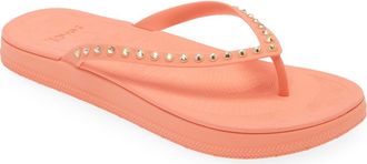 Sanuk Funshine Rhinestone Flip Flop in Fusion Coral at Nordstrom Rack, Size 10