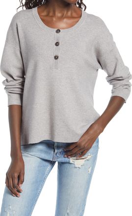 Wayf Womens Grey Wayf Kerry Henley Sweater - Size Large