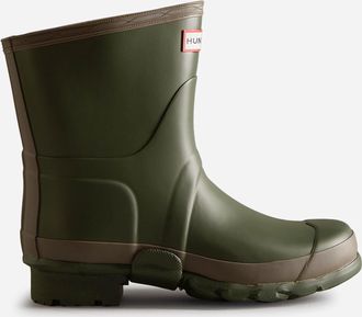 Hunter Womens Short Gardener Boot in Dark Green Rubber - Size UK 8