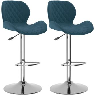 vidaXL Taburetes De Cocina 2 Unidades Terciopelo Azul Vidaxl
