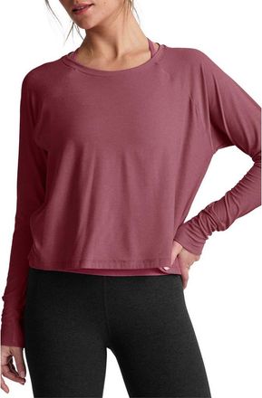 Beyond Yoga Featherweight Long Sleeve T-Shirt in Smooth Mauve Heather at Nordstrom, Size X-Small