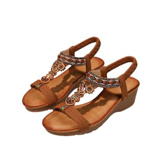 Generic Wide Fit Sandals for Women Orthopedic Sandals Women Comfortable Slip on Wedge Shoes Casual Open Toe Orthopedic Slide Lightweight Summer Ankle Strap Sa