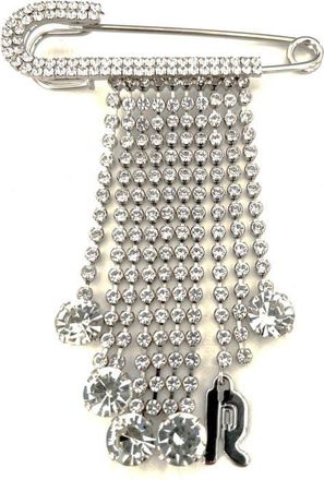 Paco Rabanne Crystal Embellished Safety Pin Bag Charm in M064 Silver/crystal at Nordstrom