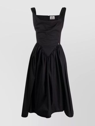 Vivienne Westwood cotton cowl neck sleeveless flared midi dress