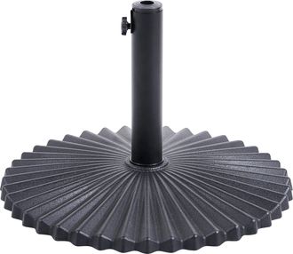 Beliani Base Para Sombrilla De Acero Acanalado Con Recubrimiento En Polvo Resistente A Las Manchas Y Agua M&aacute;stil Ajustable Negro Carezza