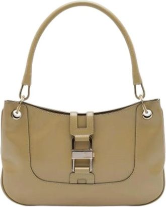 Gucci Pre-owned Vintage Schoudertas - Dames - Pre-owned - Beige - Maat: ONE Size Leer
