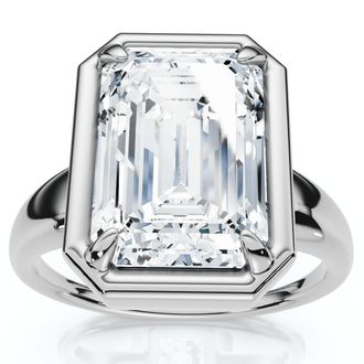 Pompeii3 Certified 4Ct Emerald Cut Diamond Club Engagement Ring 14k Gold Lab Grown