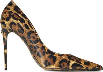 Dolce & Gabbana 105 mm pumps met hak en luipaardprint - Bruin