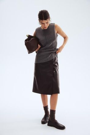 H&M Wool-blend Top in Gray Melange at Nordstrom, Size Xx-Small