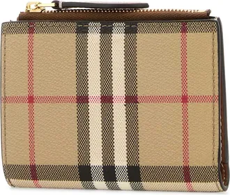 Burberry Womens Ls Wallet Beige Polyurethane Polyester Cotton
