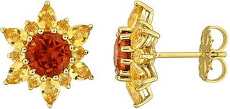 Rina Limor Silver 4.76 Ct. Tw. Madeira Citrine, Citrine Stud Earrings