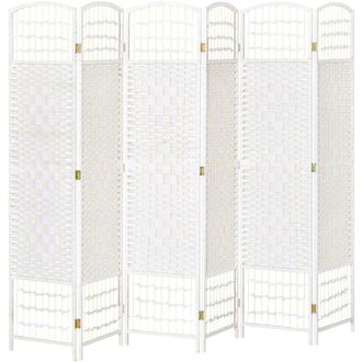 HOMCOM Homcom - Biombo De 6 Paneles Separador De Ambientes Plegable 242x170cm Divisor De Habitaci&oacute;n De Fibra De Papel Decoraci&oacute;n Elegante Para Dormitorio Sal