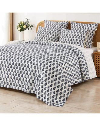 Melange Home Mélange Home Hand-Stitched Floral Paisley Kantha Sham Set