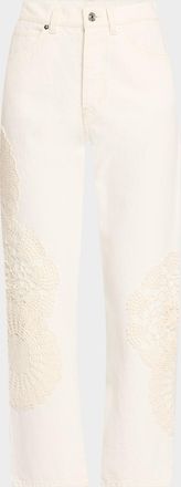 Frame Denim The Crochet Vertical Crop Jeans