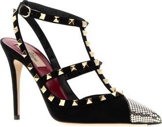 Valentino Garavani Studded T-Strap Pump - Black