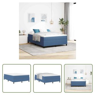 vidaXL Vidaxl Cama Tipo Box Spring Azul Y 140 X 200 Cm Tela De Pana