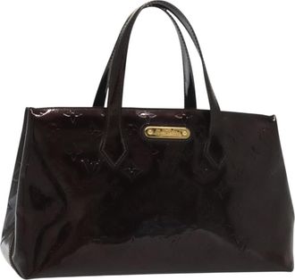 Louis Vuitton Wilshire Handbag Monogram Vernis Purple Patent_Leather Handbag (Pre-Owned)