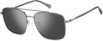 Polaroid Aviator Zonnebril - Heren - Zonnebrillen - Grijs - 59 MM - Accessoires