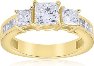 Pompeii3 2 1/2 ct Princess Cut Diamond Engagement Ring 14k Yellow Gold
