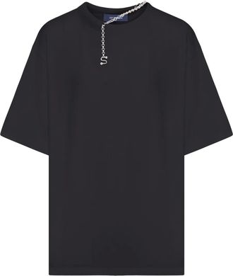 Sportmax chain-detail cotton T-shirt - Black