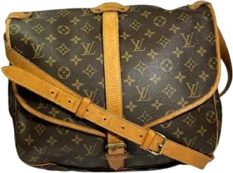 Louis Vuitton Pre-owned Cross Body Bags, male, Brown, Size: ONE SIZE Pre-owned Saumur Monogram Shoulder Bag