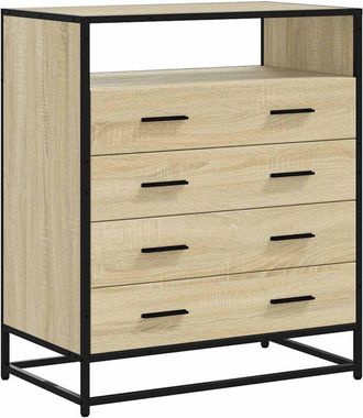vidaXL Drawer Cabinet Sonoma Oak 70x41x83.5 cm Engineered Wood Vidaxl
