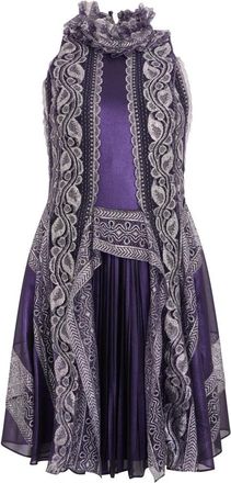 Alberta Ferretti Jurk Zonder Mouwen - Dames - Korte kleedjes - Veelkleurig - XS - Polyester - Kleedjes