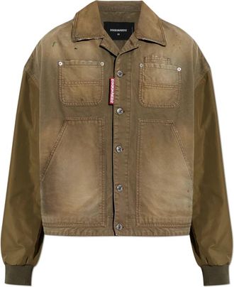 Dsquared2 Vintage Effect Denim Jacket - Heren - Spijkerjassen - Bruin - M - Denim - Jassen
