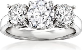 Ross-Simons Lab-Grown Diamond 3-Stone Ring in 14kt White Gold