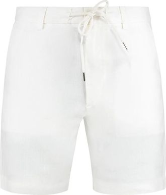 HUGO BOSS Hugo, Casual Shorts, male, White, Size: XL Linen Blend Bermuda Shorts