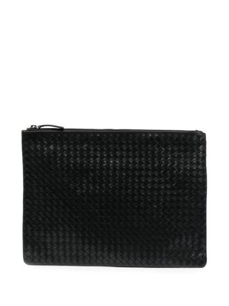 Dragon Diffusion Clutch Intrecciato in pelle - Nero