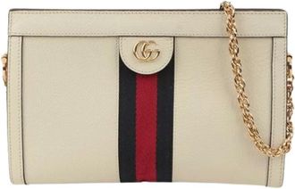 Gucci Pre-owned Cross Body Bags, female, Beige, Size: ONE SIZE Pre-owned Ophidia Small Chain Shoulder Crossbody Bag