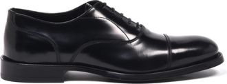 Baldinini Gekreukt Lederen Veterschoen - Heren - Nette schoenen - Zwart - 42 EU - Leer - Schoenen