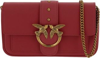 Pinko Love One Pocket Bag - Dames - Schoudertassen - Rood - ONE Size - Leer - Tassen