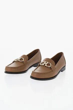 Ferragamo Leather Loafers ROLO with Monogram Salvatore Ferragamo