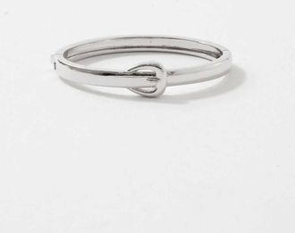 Native Gem Womens Hipster Belt Buckle Bangle Bracelet In Silver