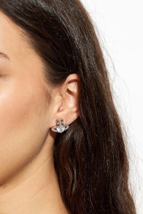Vivienne Westwood Earrings With Shimmering Crystals, Womens, Silver