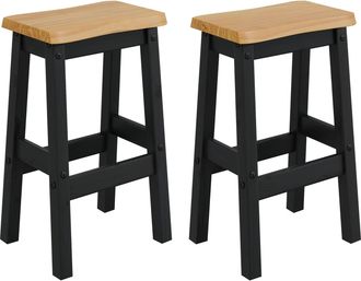 vidaXL Taburete Alto De Bar Ekai 2 Uds. Negro 40 X 29 X 63 Cm Vidaxl